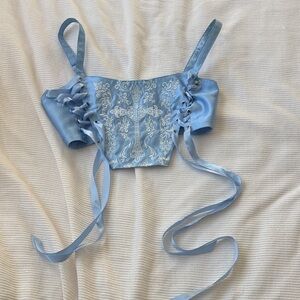 Sugar Thrillz Light Blue Lace-Up Bra Top